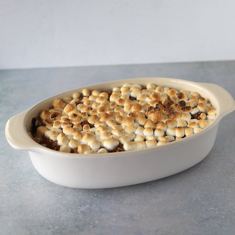 Mashed Sweet Potato and Cranberries with Oat Streusel & Marshmallows