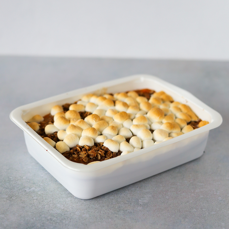 Mashed Sweet Potato and Cranberries with Oat Streusel & Marshmallows